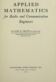 Front cover of Applied mathematics for radio and communication engineers by Carl Edwin Smith