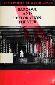 Front cover of Baroque and Restoration theater by Anthony Caputi