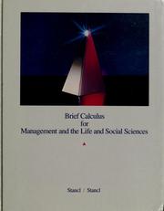 Front cover of Brief calculus for management and the life and social sciences by Donald L. Stancl