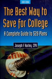 Front cover of The best way to save for college by Joseph F. Hurley