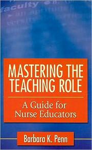 Cover of Mastering the Teaching Role by Barbara K. Penn