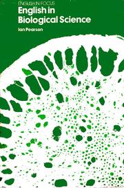 Front cover of English in biological science by Ian Pearson