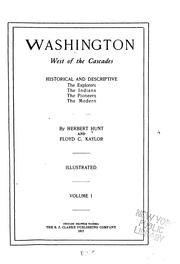 Front cover of Washington, west of the Cascades by Herbert Hunt