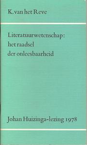 Cover of Literatuurwetenschap by Karel van het Reve