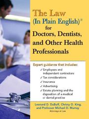 Cover of Law (in plain English) for doctors, dentists, and other health professionals by Leonard D. DuBoff