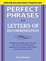 Cover of Perfect phrases for letters of recommendation by Paul Bodine