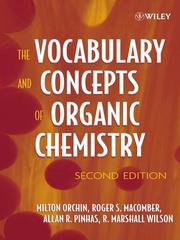Front cover of The vocabulary and concepts of organic chemistry by Milton Orchin