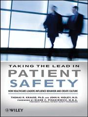 Front cover of Taking the lead in patient safety by Thomas R. Krause
