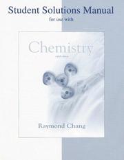 Front cover of Student Solution Manual to Accompany Chemistry by Raymond Chang