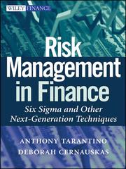 Cover of Risk management in finance by Anthony Tarantino