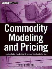 Cover of Commodity modeling and pricing by Peter V. Schaeffer
