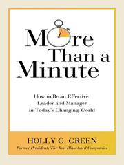 Cover of More than a minute by Holly G. Green