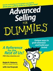 Cover of Advanced selling for dummies by Ralph R. Roberts