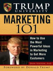 Front cover of Trump University marketing 101 by Sexton, Donald E.