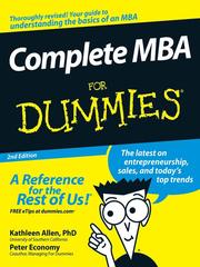 Front cover of The complete MBA for dummies by Kathleen R Allen