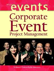 Cover of Corporate event project management by William O'Toole