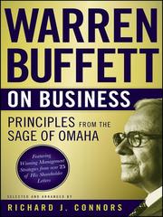 Front cover of Warren Buffett on business by Richard J. Connors