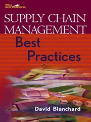 Cover of Supply chain management by David Blanchard