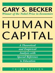 Cover of Human capital by Gary Stanley Becker