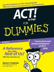 Cover of Act! by Sage for dummies by Karen S. Fredricks