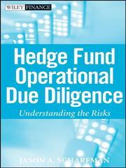 Front cover of Hedge fund operational due diligence by Jason A. Scharfman