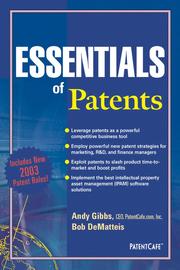 Front cover of Essentials of patents by Andy Gibbs