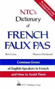 Front cover of NTC's dictionary of French faux pas by Ann Crowe