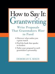 Front cover of How to say it--grantwriting by Deborah Koch