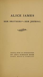 Cover of Alice James by Alice James