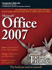 Cover of Office 2007 Bible by John Walkenbach