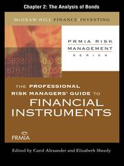 Cover of The Analysis of Bonds by Professional Risk Managers' International Association (PRMIA)