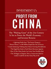 Front cover of Investment University's Profit from China by Alexander Green