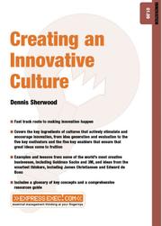 Front cover of Creating an Innovative Culture by Denis Sherwood