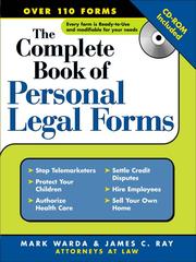 Front cover of The Complete Book of Personal Legal Forms by Mark Warda