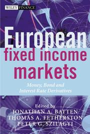 Front cover of European Fixed Income Markets by Jonathan A Batten