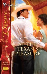 Front cover of At the Texan's Pleasure by Mary Lynn Baxter