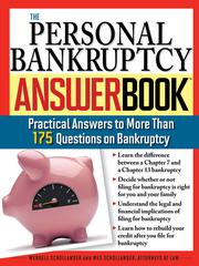 Front cover of The Personal Bankruptcy Answer Book by Wendell Schollander