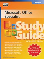 Front cover of Microsoft® Office Specialist Study Guide Office 2003 Edition by Inc Online Training Solutions