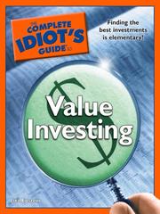 Front cover of The Complete Idiot's Guide to Value Investing by Lita Epstein