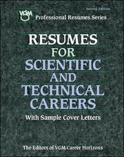 Cover of Resumes for Scientific and Technical Careers by Editors of VGM Career Books