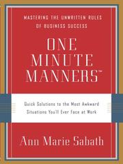 Cover of One Minute MannersTM by Ann Marie Sabath