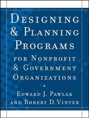 Front cover of Designing and Planning Programs for Nonprofit and Government Organizations by Edward J Pawlak