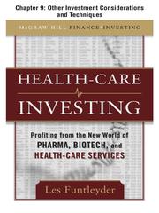 Front cover of Other Investment Considerations and Techniques by Les Funtleyder