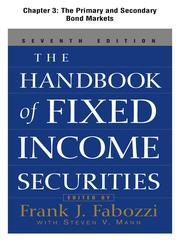 Front cover of The Primary and Secondary Bond Markets by Frank J. Fabozzi