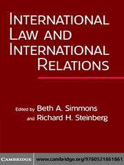 Front cover of International Law and Relations by Beth A Simmons