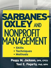 Front cover of Sarbanes-Oxley and Nonprofit Management by Peggy M Jackson