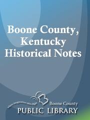 Front cover of Boone County, Kentucky Historical Notes by Paul Tanner