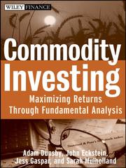 Cover of Commodity Investing by Adam Dunsby