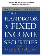 Front cover of Introduction to Bond Portfolio Management by Frank J. Fabozzi