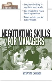 Cover of Negotiating Skills for Managers by Steven P Cohen